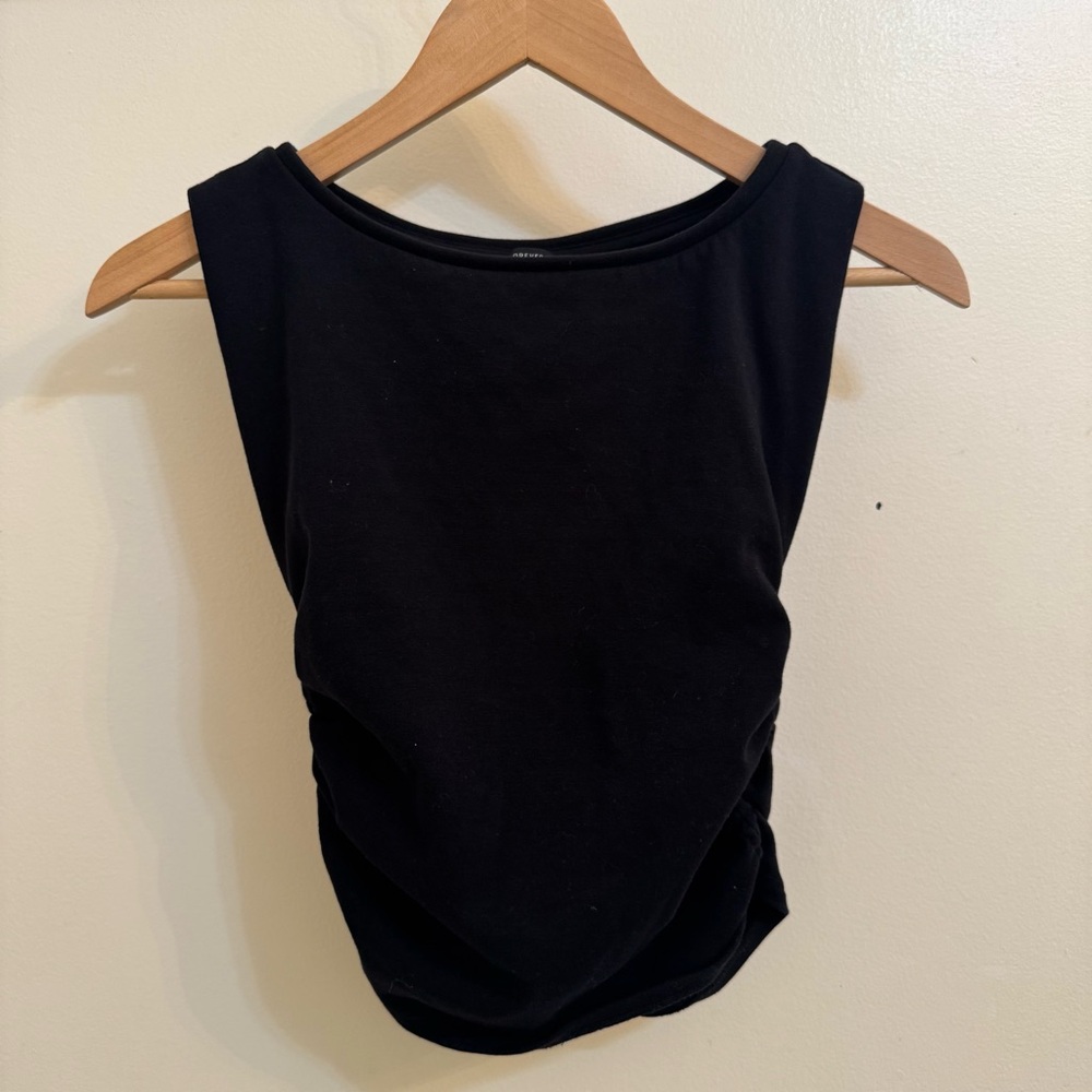 Forever 21 Black Ruched Tank Top